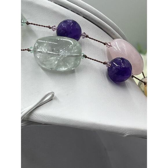 Margo Morrison GREEN, PURPLE AMETHYST, CITRINE, LEMON QUARTZ, Necklace New Other - Picture 9 of 16